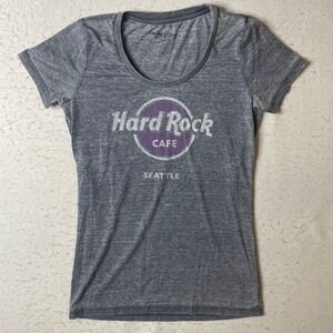 Hard Rock Cafe Seattle T Shirt Womens XL Gray Graphic Tee Short Sleeve
